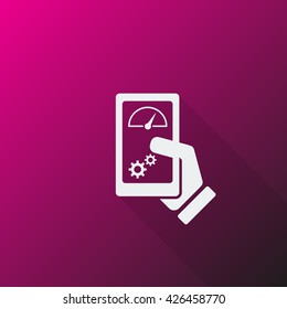 White Smartphone Test icon on pink background