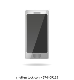 white smartphone vector mockup. phone realistic 3d template, vector illustration.