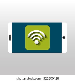 white smartphone wifi network digital vector illustration eps 10