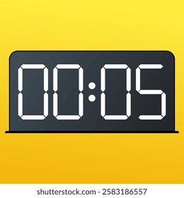 White smartwatch accessory with a sleek black screen showing 00:06 AM on the screen.  Isolated on a yellow background.