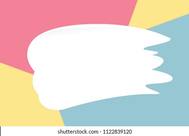 white smear cream on pink blue colorful pastel soft paper background cosmetics copy space message, minimal flat lay style fashionable cosmetics pastel color top view geometric style overlays (vector)