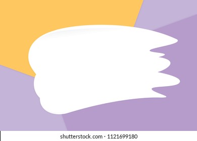 white smear cream on purple colorful pastel soft paper background cosmetics copy space message, minimal flat lay style fashionable cosmetics pastel color top view geometric style overlays (vector)