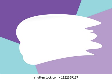 white smear cream on purple blue pastel soft paper background cosmetics for copy space message, minimal flat lay style for fashionable cosmetics pastel color top view geometric style overlays (vector)