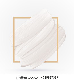 White smear texture on white vector background. Pastel color design template svg
