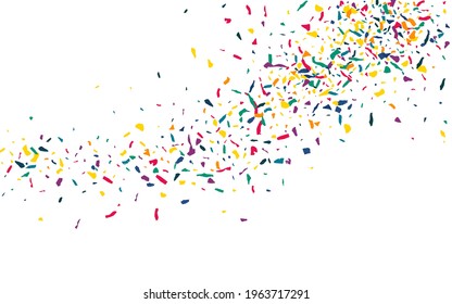 White Smear Vector White Background. Celebrate Colored Paper Design. Decoration Elements Background. Yellow Particles Invitation Pattern.