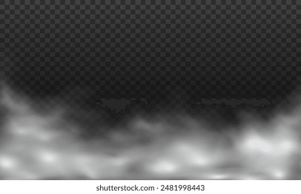 White smog effect steam powder explosion on blue gray checkered background vector illustration.