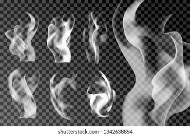 White smoke abstract background set vector