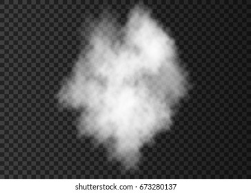 White  Smoke Bomb Isolated On Transparent Background.  Steam Explosion  Effect.  Realistic  Vector  Column Of  Fire Fog  Texture.
