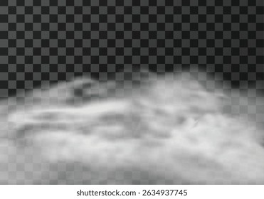 White smoke cloud isolated on transparent background. 