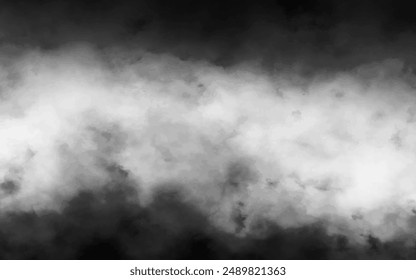 White smoke cloud with overlay effect on transparent black background. Realistic border with fog vector illustration of smoky mist or toxic vapor on floor. Meteorological phenomenon or condensation.