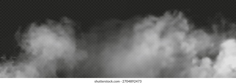 Weißer Rauch oder Wolken auf transparentem Hintergrund 