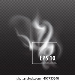 white smoke effect on transparent background, 
isolated smooth letters design elements, light clouds of fog flow like wave from fire cigarette steam set vector illustration