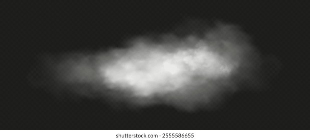 White smoke or fog flow on floor. Large mist in dark room on black background. Smoke on stage studio. White cloud