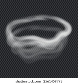 White smoke or fog flowing across the floor creates a mysterious and ethereal atmosphere
