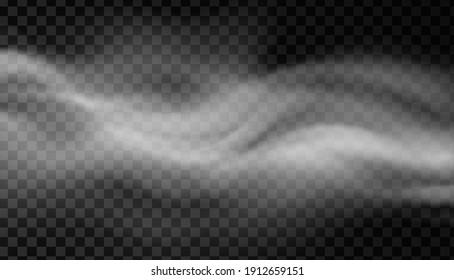 White smoke or fog vector background. Isolated mist transparent effect. Steam texture illustration. Powder explosion concept.