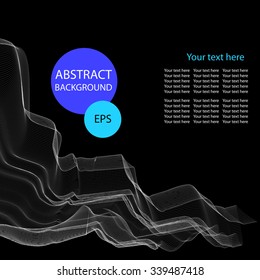 White smoke on dark background, vector illustration