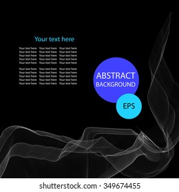 White smoke on dark background, vector illustration