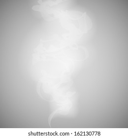 White Smoke On A Gray Background Vector