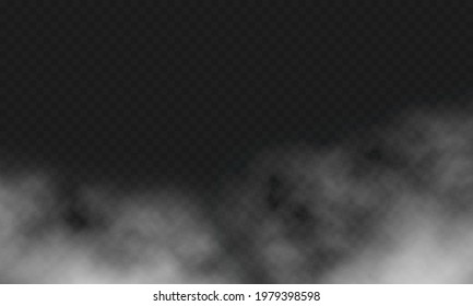 White smoke on transparent background. Vector illustration.