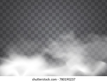 white smoke on a transparent background