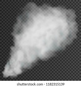 White smoke puff isolated on transparent background. Vector illustration. Eps 10. White smoke puff isolated on transparent background. Vector illustration. Eps 10.