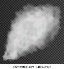 White smoke puff isolated on transparent background. Vector illustration. Eps 10. White smoke puff isolated on transparent background. Vector illustration. Eps 10.