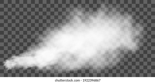 White smoke puff isolated on transparent background.. PNG. . Vector illustration - Shutterstock ID 1922396867