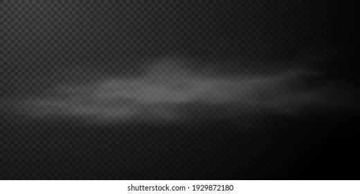 White Smoke Puff Isolated On Transparent Black Background. PNG. Steam Explosion Special Effect. Effective Texture Of Steam, Fog, Smoke Png. Vector.	
