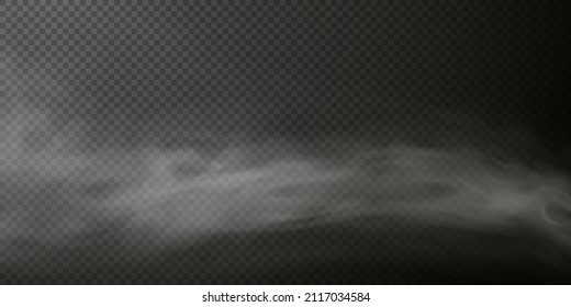 White Smoke Puff Isolated On Transparent Black Background. PNG. Steam Explosion Special Effect. Effective Texture Of Steam, Fog, Smoke Png. Vector.	
