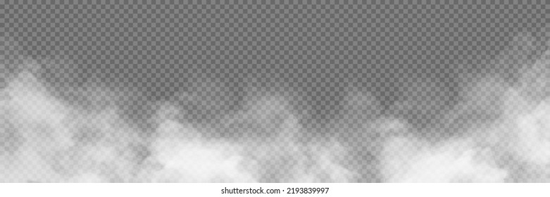 White smoke puff isolated on transparent black background.. Steam explosion special effect. Effective texture of steam, fog, cloud, smoke.  Stock royalty free vector illustration. PNG svg