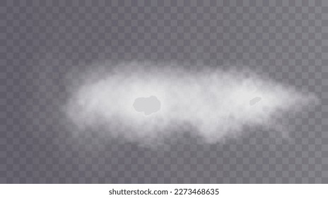 White smoke puff isolated on transparent black background. PNG. Steam explosion special effect. Effective texture of steam, fog, smoke png. Vector illustration