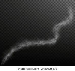 White smoke ring puff isolated on transparent black background. PNG. Steam explosion special effect. Effective texture of steam, fog, smoke png. Vector.	
