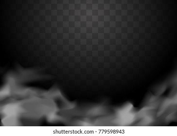 white smoke rises from below upwards on a transparent background