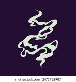 White smoke set on the navy background