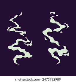 White smoke set on the navy background