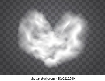 white smoke in the shape of a heart
 on a transparent background