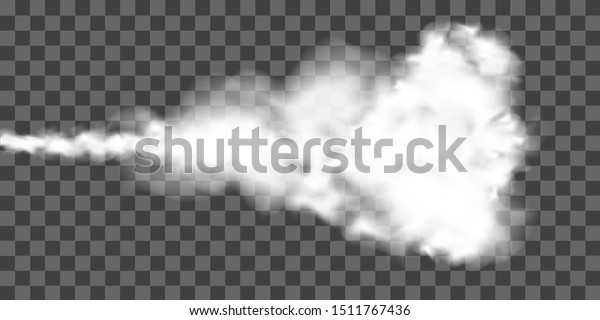 透明な背景に宇宙ロケットの打ち上げから出る白い煙 霧の多い航空機やジェット機 ベクター画像のリアルなイラスト のベクター画像素材 ロイヤリティフリー