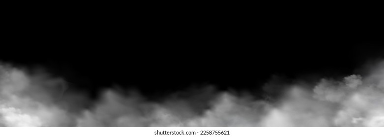 White smoke texture isolated on transparent background. Steam special effect. Realistic vector fire smoke or mist Stock royalty free vector illustration. PNG	
