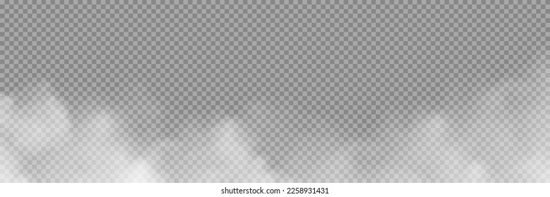 White smoke texture isolated on transparent background. Steam special effect. Realistic vector fire smoke or mist Stock royalty free vector illustration. PNG	
