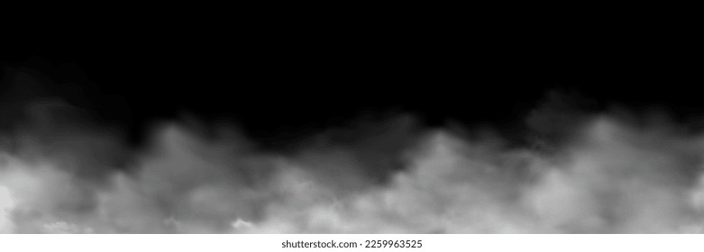 White smoke texture isolated on transparent background. Steam special effect. Realistic vector fire smoke or mist Stock royalty free vector illustration. PNG	
