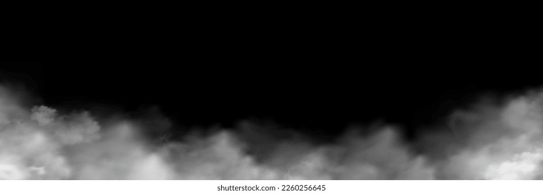 White smoke texture isolated on transparent background. Steam special effect. Realistic vector fire smoke or mist Stock royalty free vector illustration. PNG	
