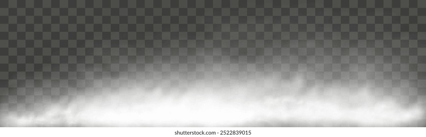 White smoke, vape, fog, smog. Illustration of smoke on a transparent background.	