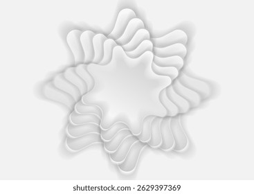 Estrella de papel en capas 3d lisa blanca. Diseño de Vector abstracto de forma de estrellas retorcidas