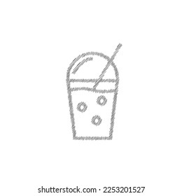 White smoothie sketch vector icon2. Symbol of detox diet and healthy lifestyle