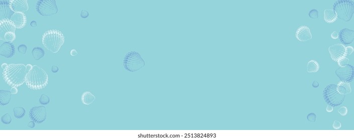 Fondo de caracol blanco Vector azul. Diseño de criatura de concha marina. Patrón marítimo. Gráfico marino de concha ultramarina.