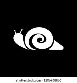 White snail on a black background, vector