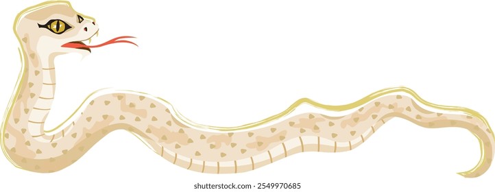 A white snake isolated on white background. Year of the Serpent. Vector illustration.