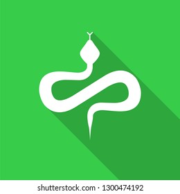 White snake logo design. Snake sign vector illustration