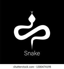 White snake logo design. Snake sign vector illustration