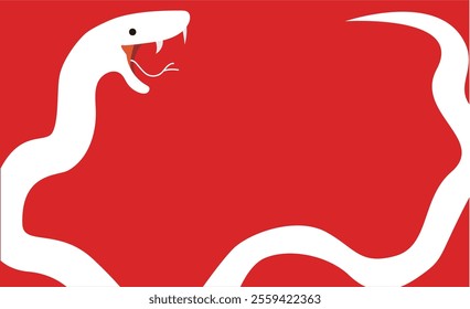 White snake red and white Japanese pattern background illustration material